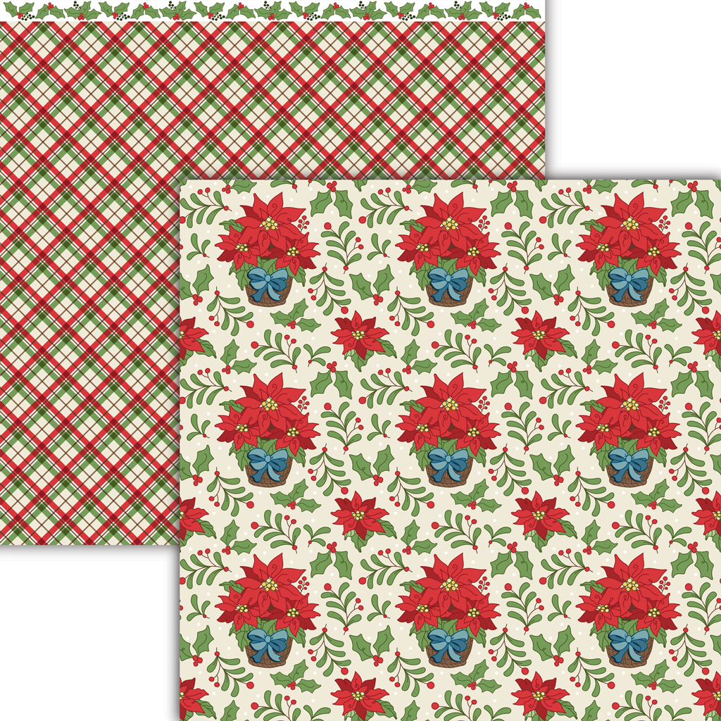 Festive Poinsettia Paper (15 pack)