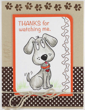 This Artzy thankful puppy card uses the Puppy Talk clear stamp set and coordinating die. 