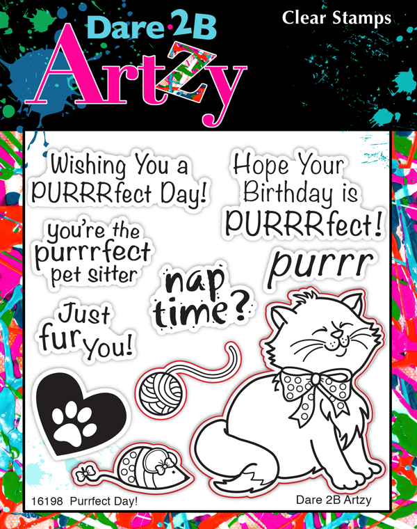 This clear stamp set is purrfect for the cat lover in your life. Check out the series of fun animal lovers stamps by Dare 2B Artzy. Great for card makers and scrapbookers alike.
