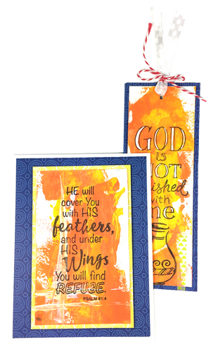 Beautiful scripture is the perfect touch to a card or bookmark. This clear stamp set is also sized to fit in the 2" margins of a journaling bible. Created by Dare 2B Artzy.