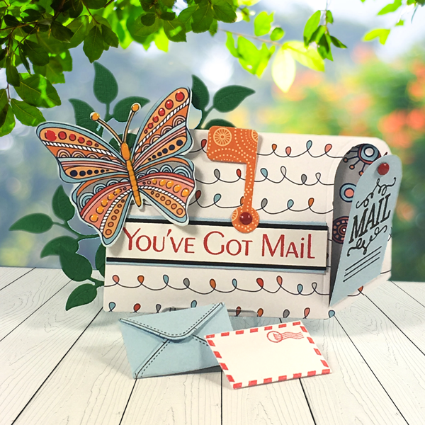 A great clear stamp set with sentiments for all occasions. They are perfect when paired with our Mailbox Gift Card Holder die. The words will fit on the mailbox, and the little envelopes are meant to stamp on the mini envelope die. Stamp the "MAIL" on the door of the mailbox. By Dare 2B Artzy.