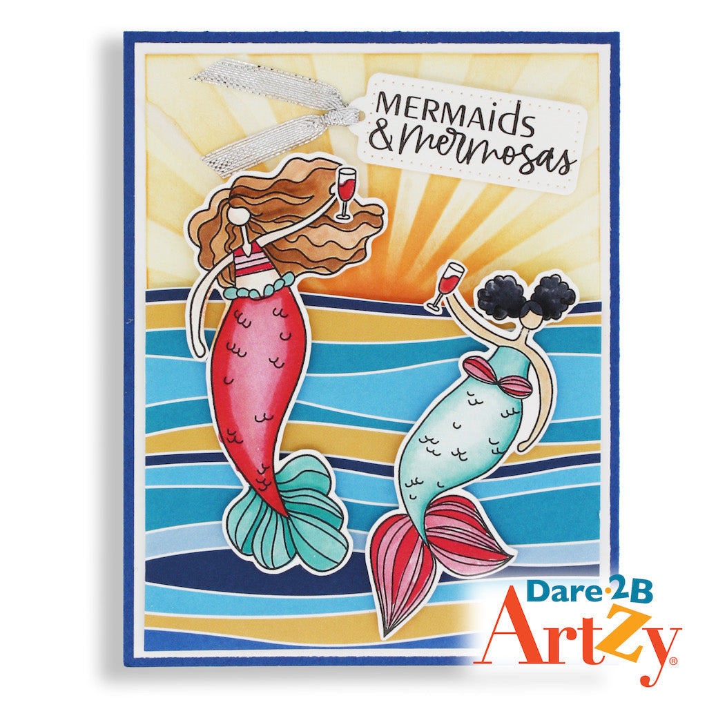 Handmade card using the stamp set, "Mermazing" from Dare 2B Artzy.