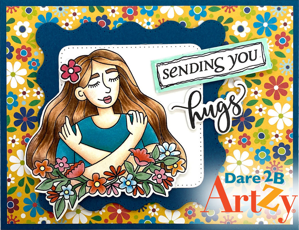 Handmade card using the stamp set, "Embrace" from Dare 2B Artzy.