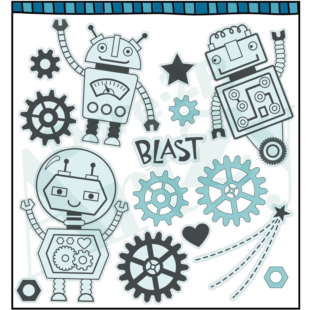This Dare 2B Artzy Space Robot Die Set will be a blast on your next card making or scrapbooking project. 