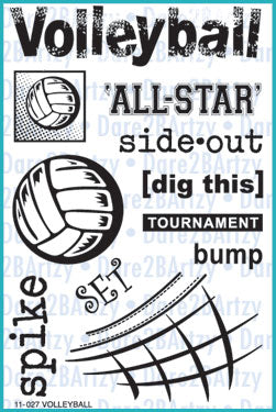  Celebrate the love of the game with this Volleyball 11 piece clear stamp set by Dare 2B Artzy.