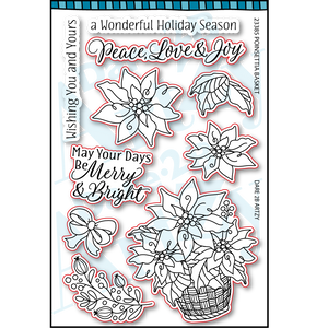 Poinsettia Basket Stamp Set