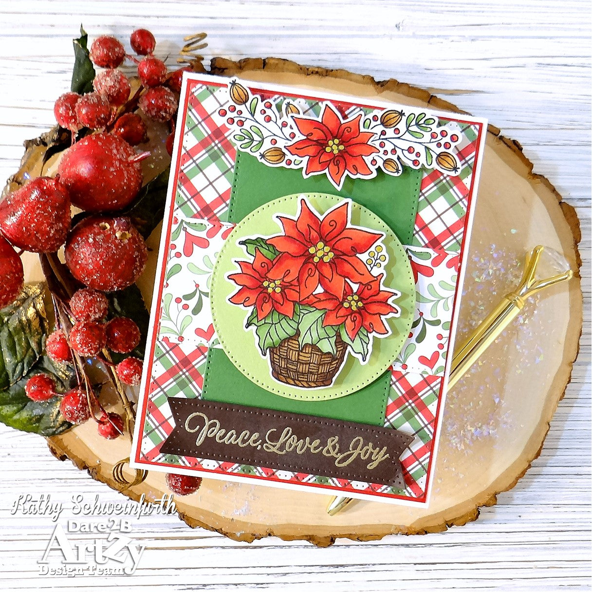 Poinsettia Basket Stamp Set