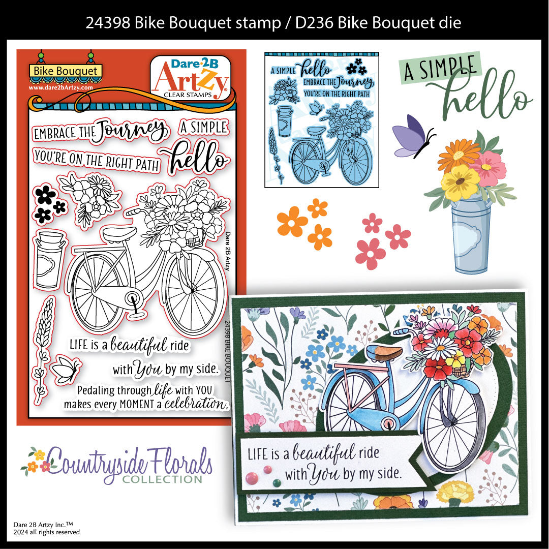 stamp kinderfahrrad Bike Bouquet Stamp Set