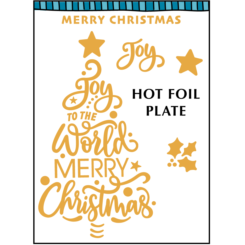 Joy Christmas Tree Hot Foil Plate