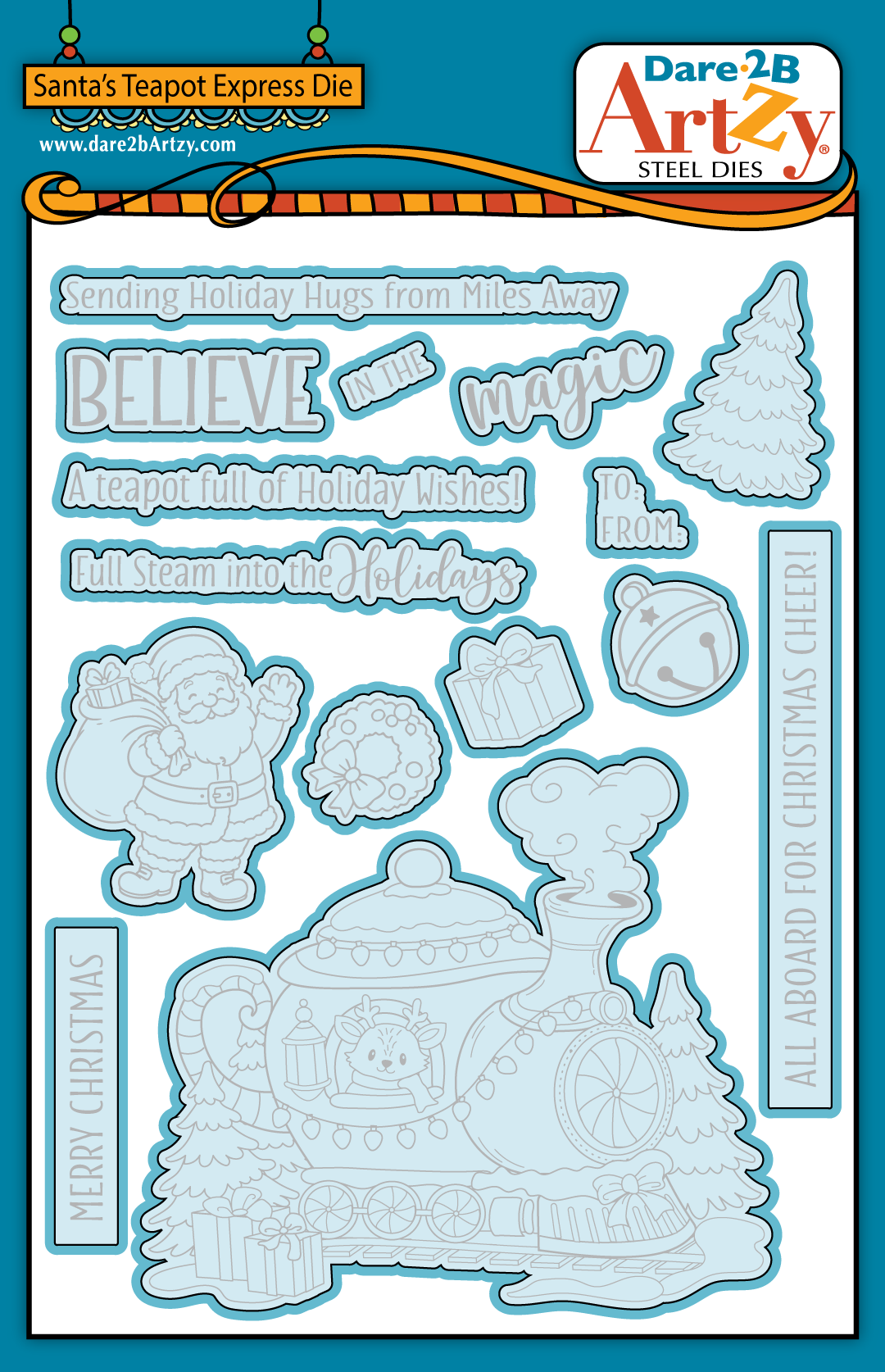 Santa's Teapot Express Die Set