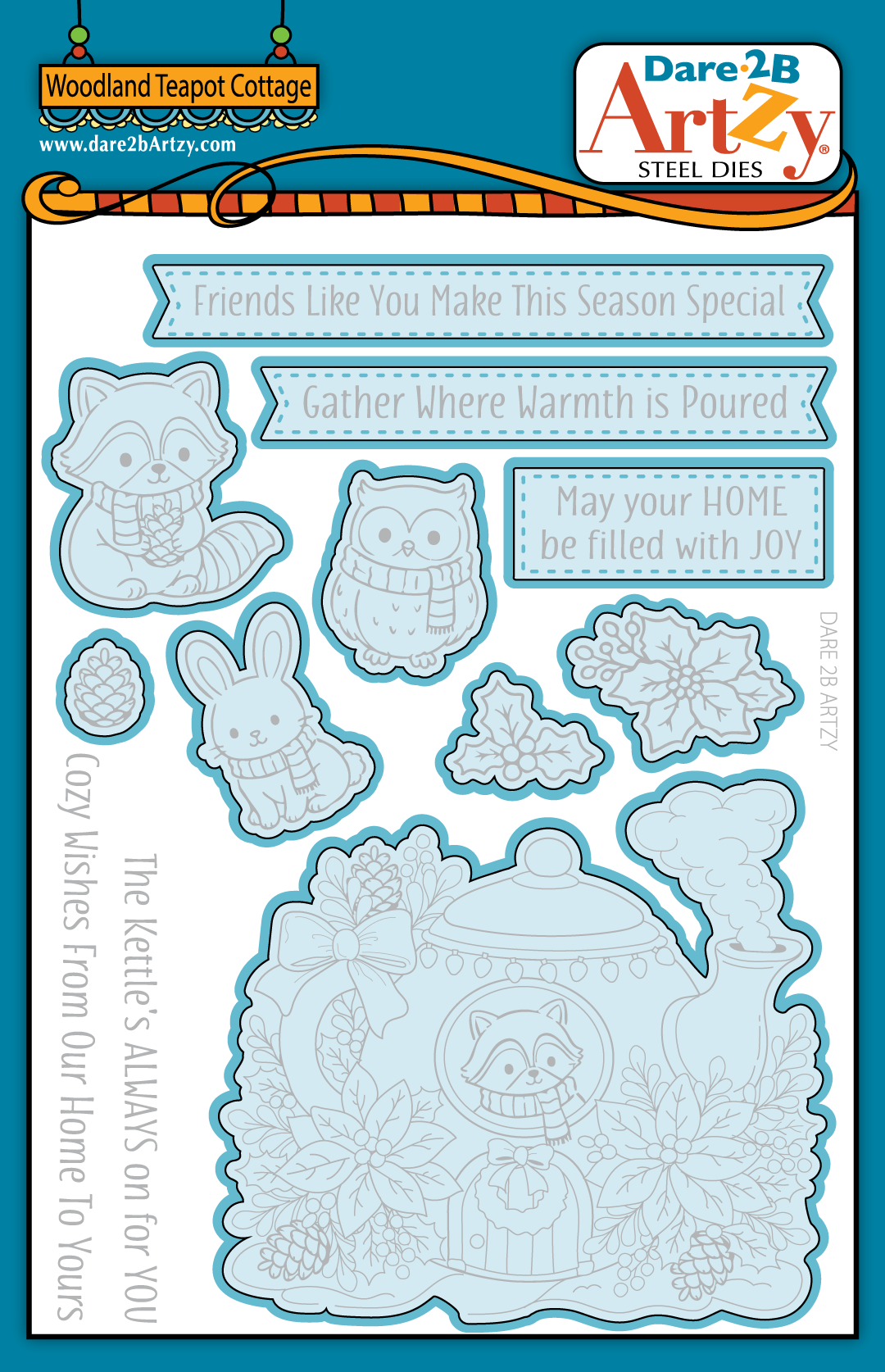 Woodland Teapot Cottage Die Set