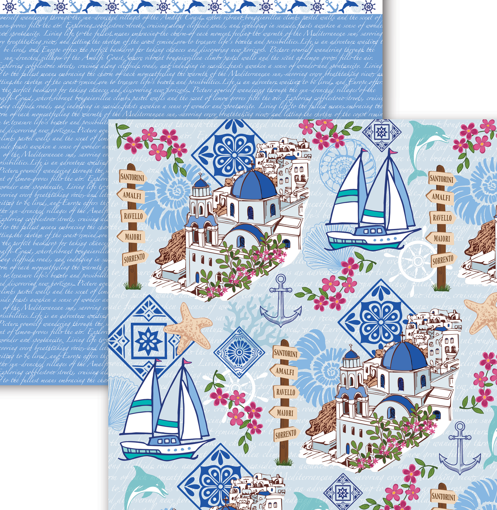 Santorini Dreams Paper (15 Pack)