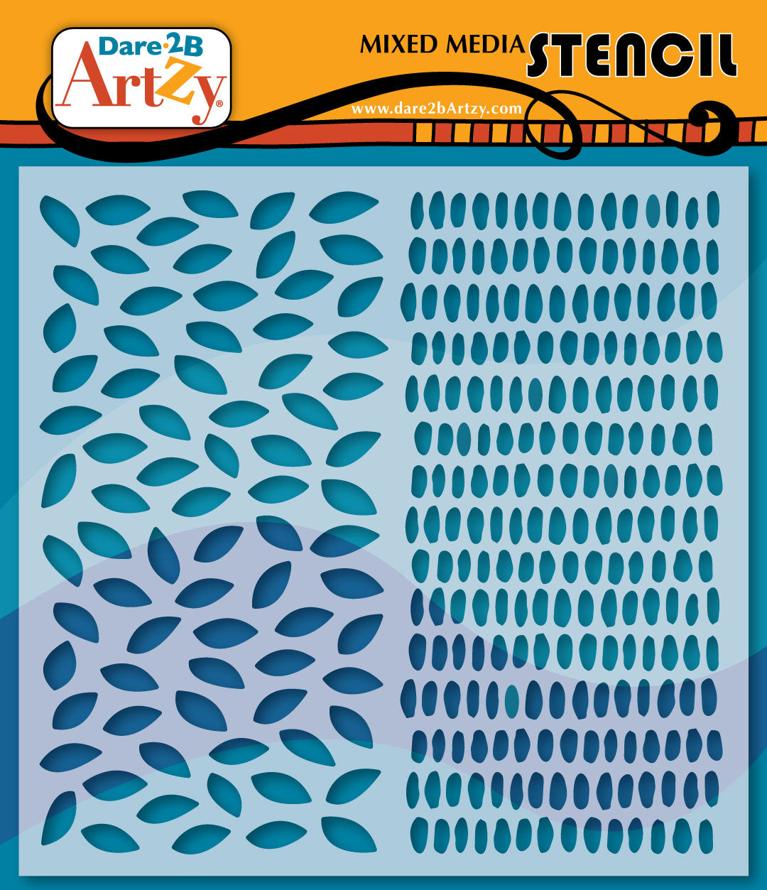 Leaf & Grunge Dots Stencil