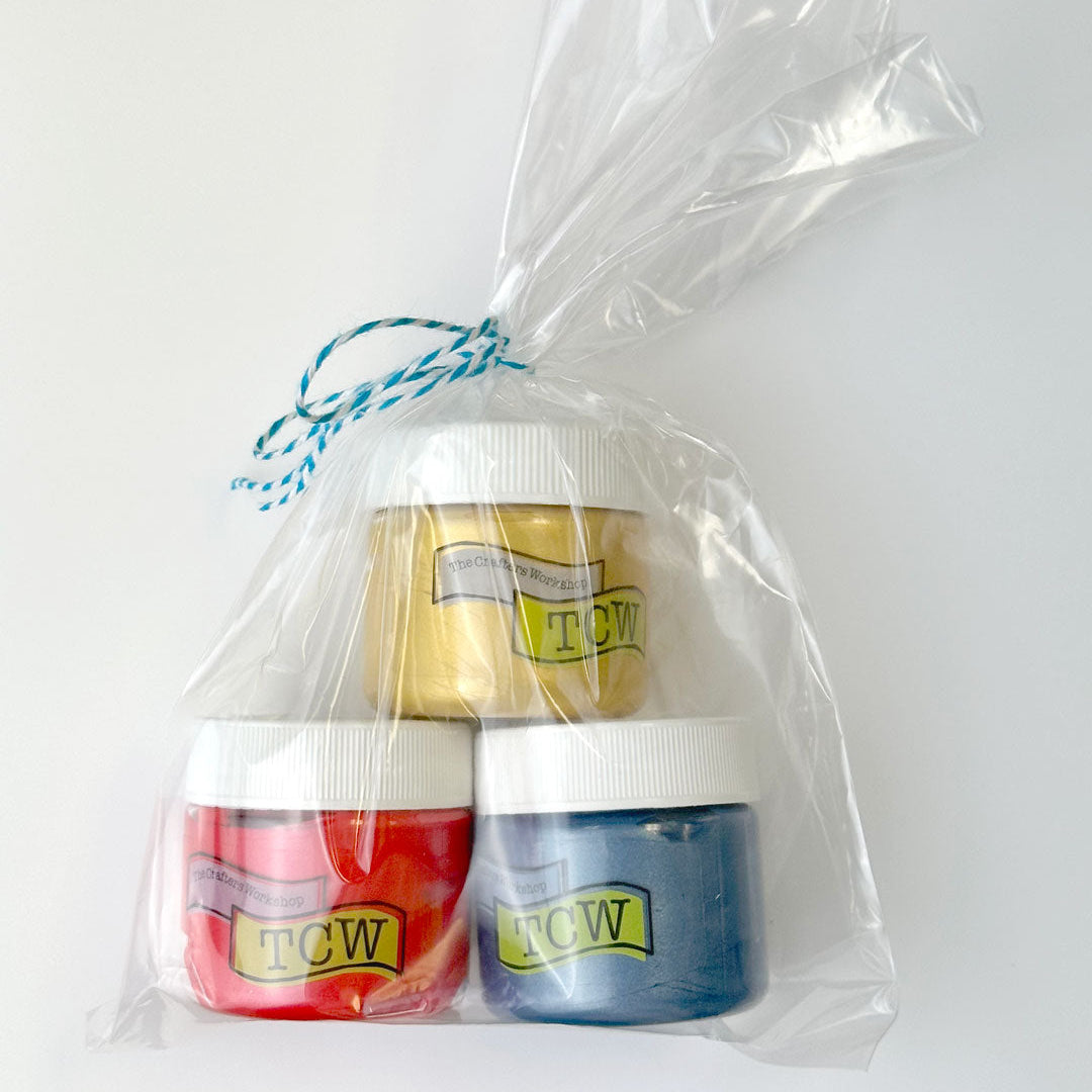 TCW Stencil Butter 3 Pack Gold, Crimson, Dusty Blue 1oz Each