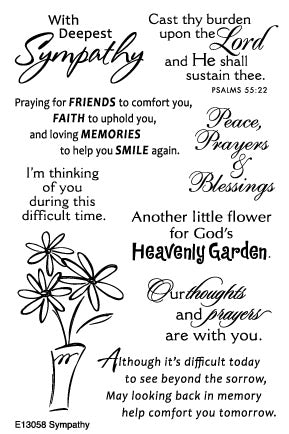 It is hard to find the right words to offer in times of loss.  This stamp set was designed with sentiments to comfort and uplift by Dare 2B Artzy.