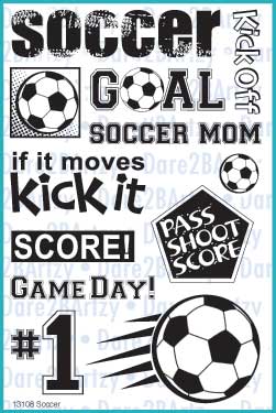 This soccer stamp set will come in handy for locker decorations, team spirit, and scrapbooking.  Have fun with this one by Dare 2B Artzy. 