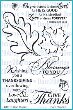 This beautiful fall stamp set is great for cards and scrapbooking by Dare 2B Artzy.