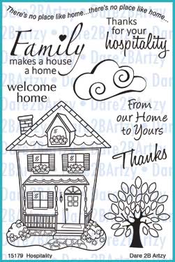 Family makes a house a home. Share these warm thoughts with a friend or a loved one. This clear stamp is by Dare 2B Artzy. 