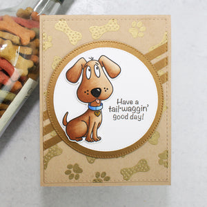 This doggone cute steel die coordinates with the Puppy Talk clear stamp. This is perfect for reminding the dog lover in your life how much you care. From celebration to a funny puppy pun, this Dare 2B Artzy stamp set is great for card makers and scrapbookers alike.