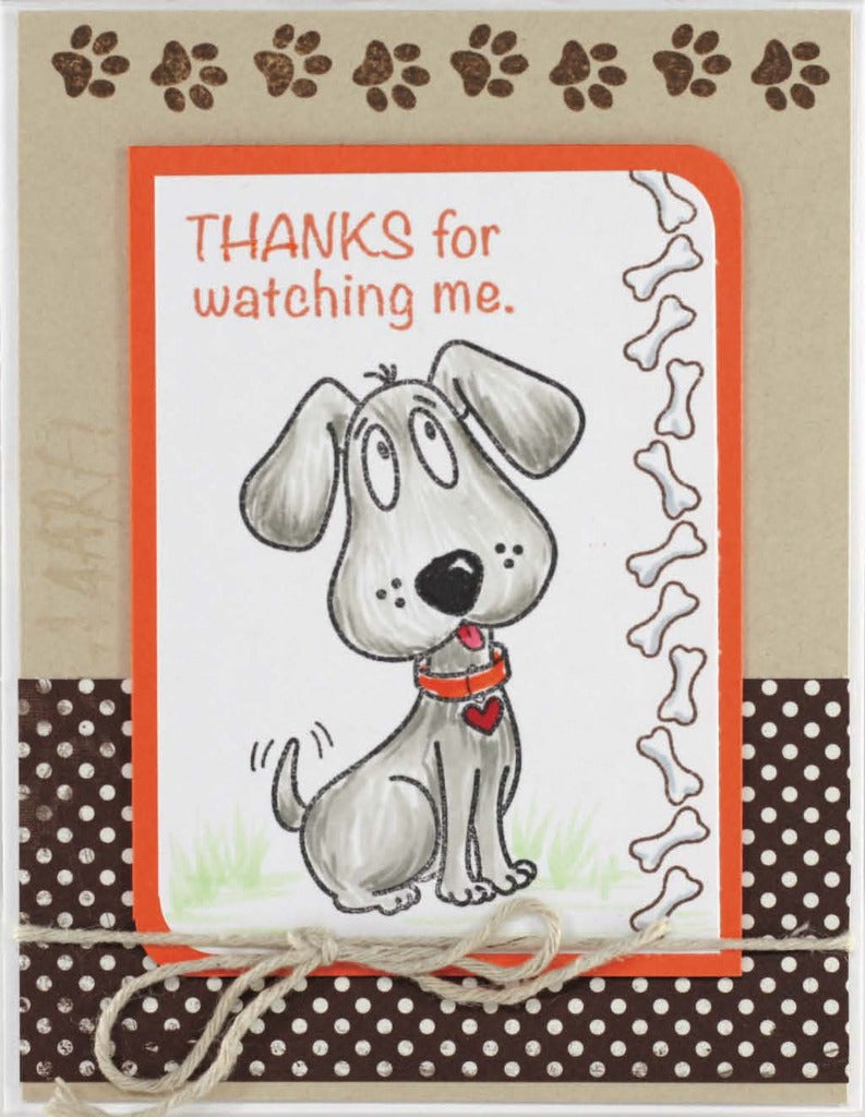 This Artzy thankful puppy card uses the Puppy Talk clear stamp set and coordinating die. 