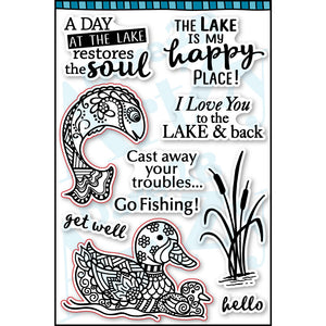 You will have fun with this clear stamp set by Dare 2B Artzy. The Zentangle inspired ducks and fish are great to color in and we have included quite a few sentiments so you don't have to make the same card twice. 