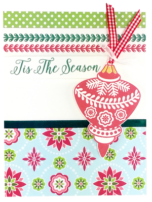 This beautiful Christmas clear stamp set will look wonderful on a holiday card or scrapbook page.  This set comes with coordinating die made by Dare 2B Artzy.  