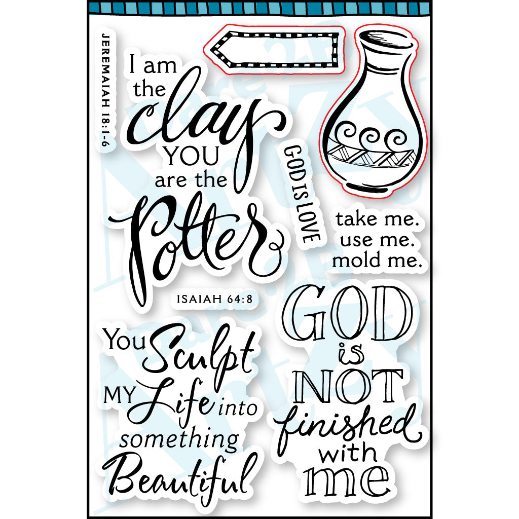 Beautiful scripture is the perfect touch to a card or bookmark.  This clear stamp set is also sized to fit in the 2" margins of a journaling bible. Created by Dare 2B Artzy.