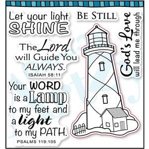 The Lighthouse Collection! Let your light shine as you create beautiful cards with these inspirational lighthouses.  This clear stamp collection is also perfect for Bible Journaling. Made by Dare 2B Artzy.
