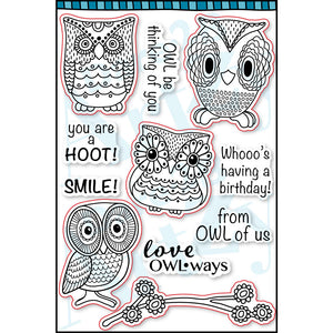 An adorable collection of owls that coordinate with our Fields of Joy paper line. Includes four owls, a branch and six sentiments to give you plenty of options for your next card. These clear stamps are made by Dare 2B Artzy. 