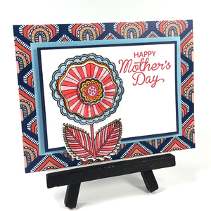 Send a card with a bouquet of stamped flowers for Mother's Day or any day. Three flowers with dies to match. These flowers also coordinate with a fun line of paper.  Collection by Andie Hanna. Produced by Dare 2B Artzy.