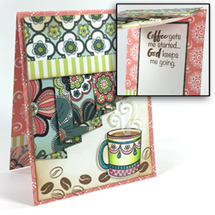 This clear stamp set will be a coffee lover's favorite. The die that matches this set cuts out the mug, steam and coffee beans. By Dare 2B Artzy.