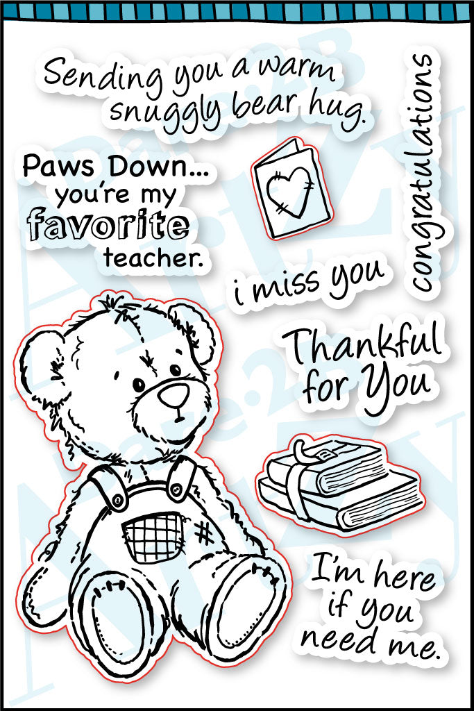 Everyone loves a teddy bear! Send a card with a bear hug to your favorite person. This clear stamp set pairs well with our other bear stamp sets in our Dare 2B Artzy collection.