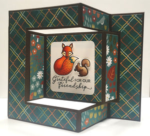 Create a fun fall card with these simple sentiments and sweet woodland creatures.  Part of our Fall Harvest Paper Collection. This clear stamp set is produced by Dare 2B Artzy.