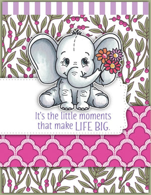 Elephant custom card made with Dare 2b Artzy's Elephant clear stamp set. 