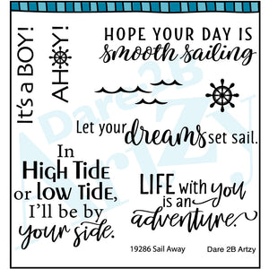 Stamp collection of nautical themed sentiments for encouragement or to just say "AHOY".