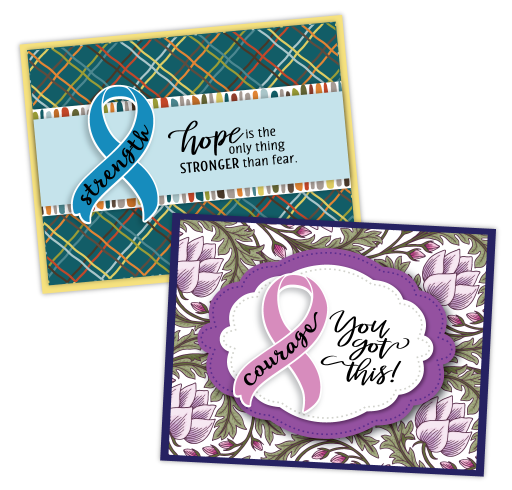 Card samples using the Be Strong stamp set along with the boxing glove and ribbon die.