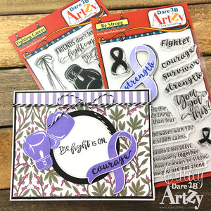 Collection of two stamp sets for card making and scrapbooking for encouragement to those who are fighting cancer.