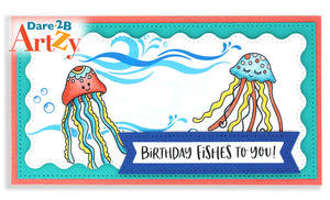 Handmade card using the stamp set, "Jellyfish" from Dare 2B Artzy.