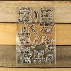 See Dare 2B Artzy's NEW Soar sentiment stamp set that pairs great with the new hot Air Balloon Slimline Die
