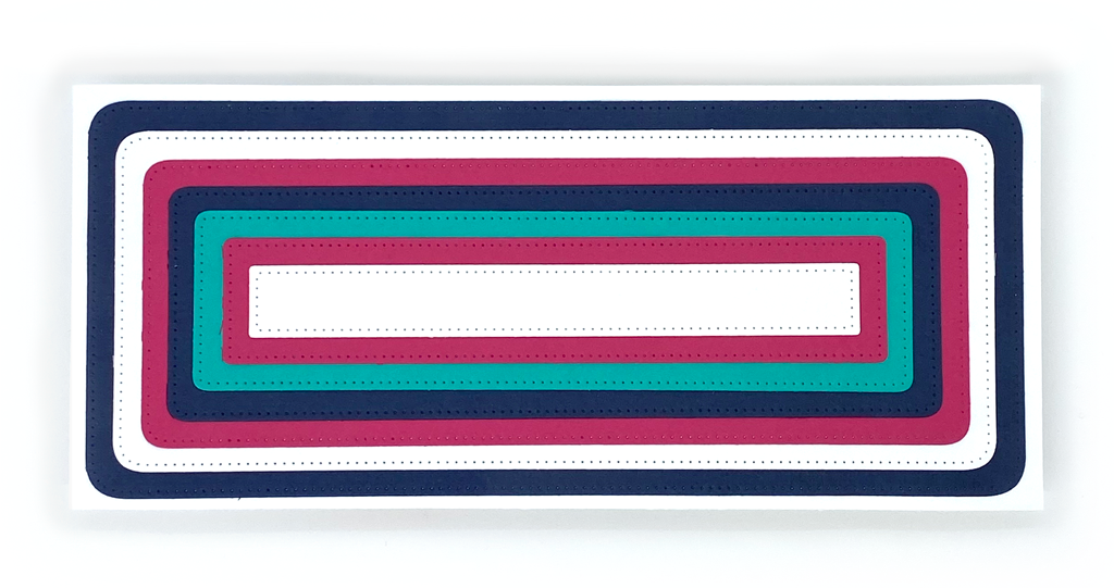 Sample of paper cut from the die, "Rectangle Slimline Framelit" from Dare 2B Artzy.