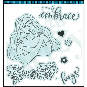 Steel die used to cut out stamped images that coordinates with the stamp set, "Embrace" from Dare 2B Artzy.