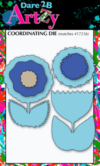 Send a card with a bouquet of stamped flowers for Mother's Day or any day. Three flowers with dies to match. These flowers also coordinate with a fun line of paper.  Collection by Andie Hanna. Produced by Dare 2B Artzy.