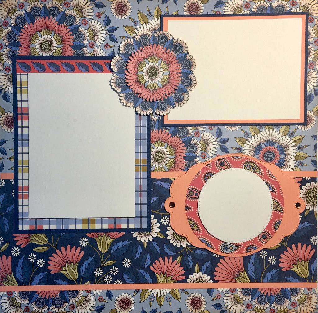 Handmade paisley scrapbook page made with Dare 2B Artzy's Paisley Peacock clear stamp set. 