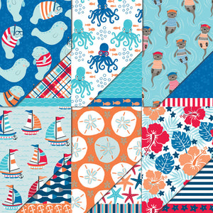 Paper collection of 6 different nautical themed papers in the collection "Seas the Day" by Dare 2B Artzy.