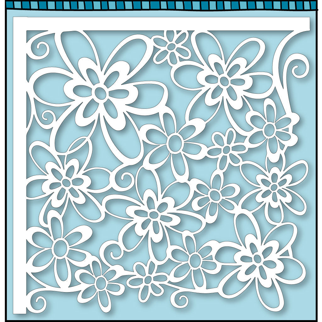 Flower Corner Stencil